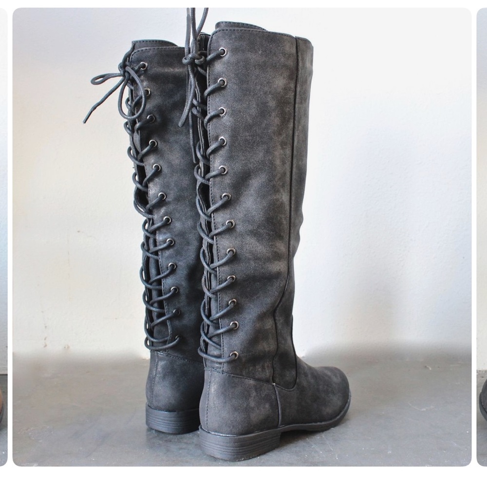 Black lace up boots